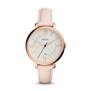 JACQUELINE DATE BLUSH LEATHER WATCH